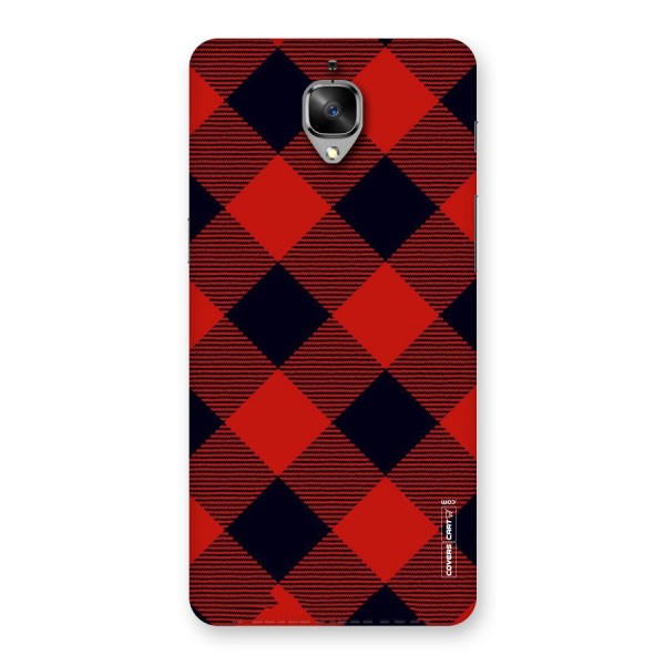 Red Diagonal Check Back Case for OnePlus 3