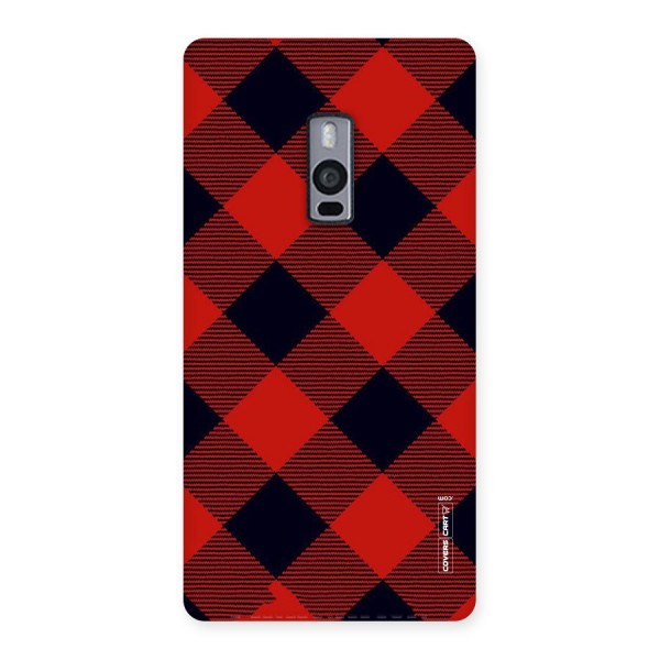 Red Diagonal Check Back Case for OnePlus Two