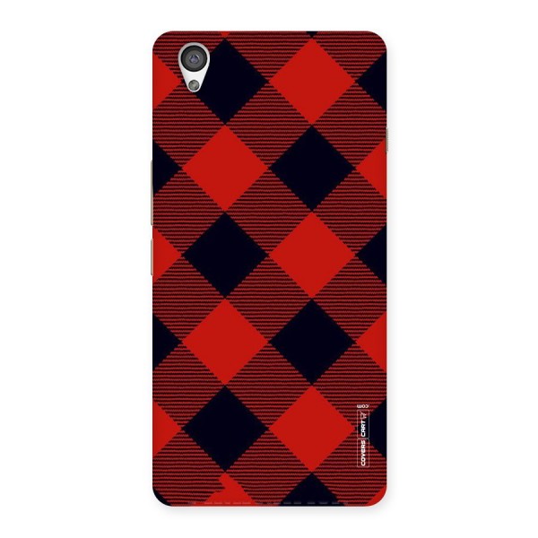 Red Diagonal Check Back Case for OnePlus X