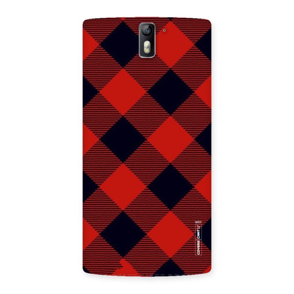 Red Diagonal Check Back Case for One Plus One