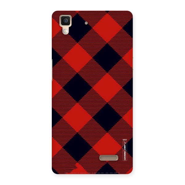 Red Diagonal Check Back Case for Oppo R7