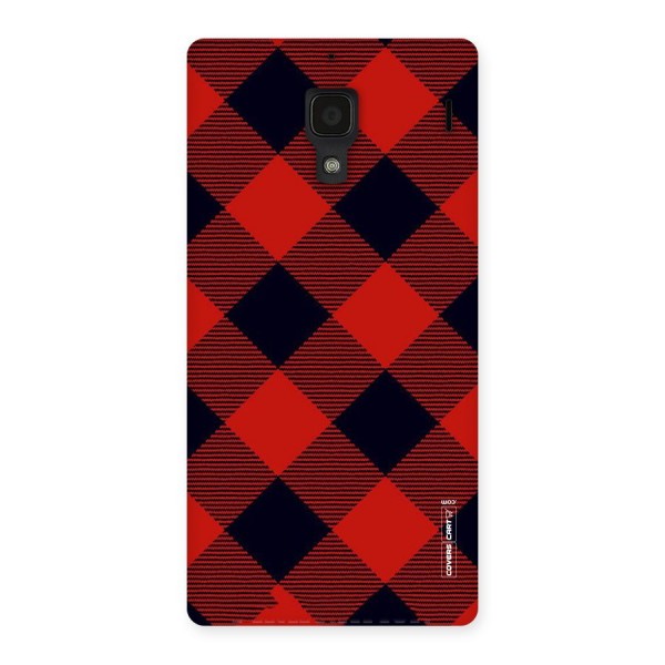 Red Diagonal Check Back Case for Redmi 1S