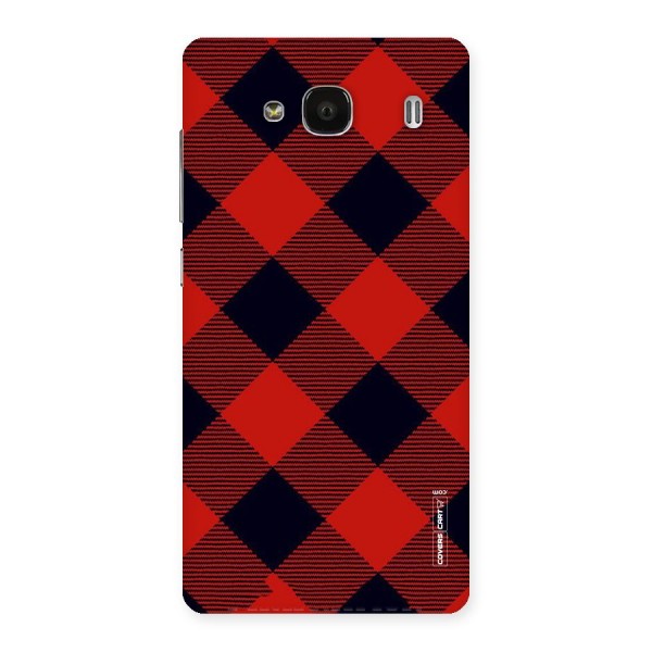 Red Diagonal Check Back Case for Redmi 2s