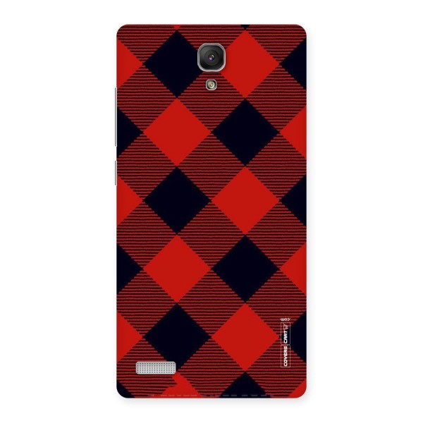 Red Diagonal Check Back Case for Redmi Note
