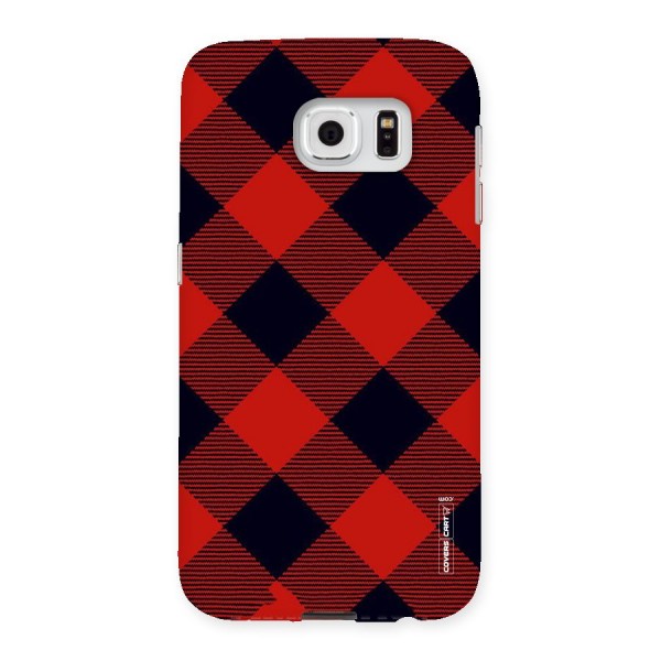 Red Diagonal Check Back Case for Samsung Galaxy S6