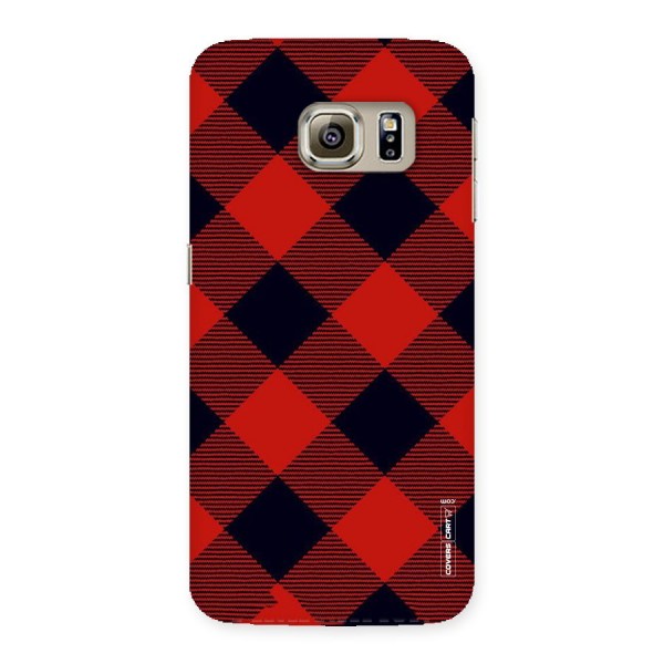 Red Diagonal Check Back Case for Samsung Galaxy S6 Edge