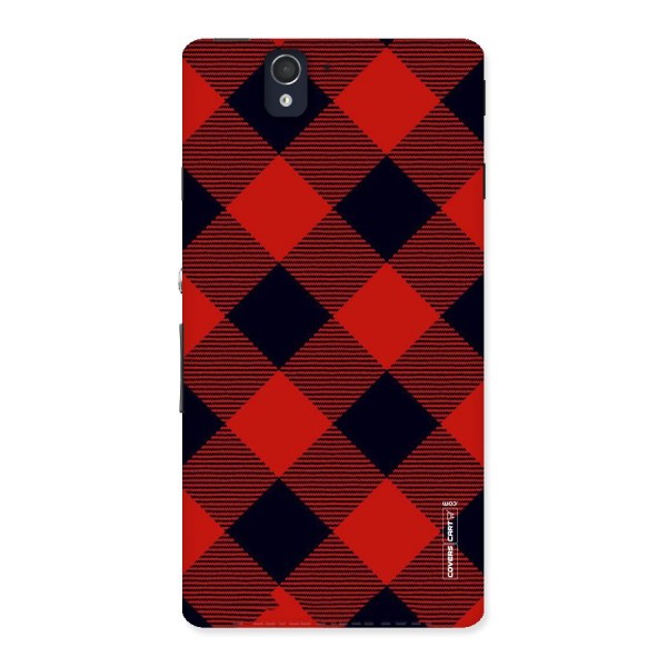 Red Diagonal Check Back Case for Sony Xperia Z