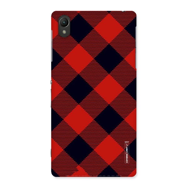 Red Diagonal Check Back Case for Sony Xperia Z2