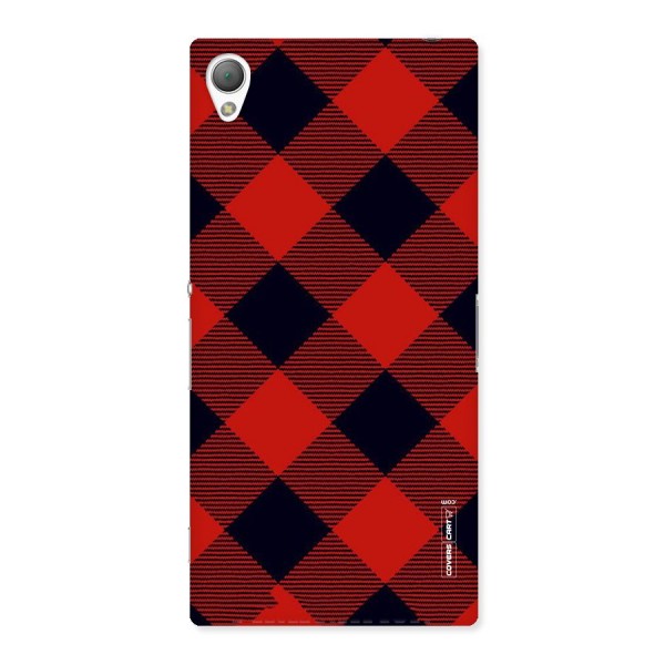 Red Diagonal Check Back Case for Sony Xperia Z3