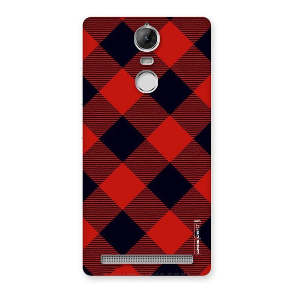 Red Diagonal Check Back Case for Vibe K5 Note