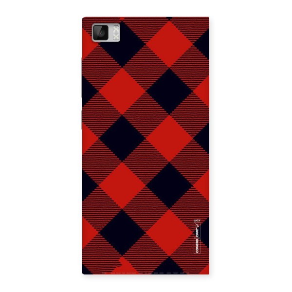 Red Diagonal Check Back Case for Xiaomi Mi3