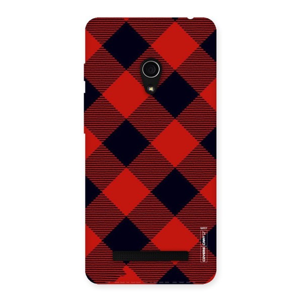 Red Diagonal Check Back Case for Zenfone 5