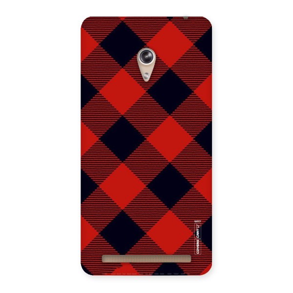 Red Diagonal Check Back Case for Zenfone 6