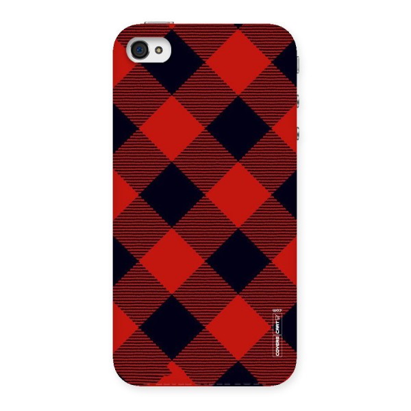 Red Diagonal Check Back Case for iPhone 4 4s