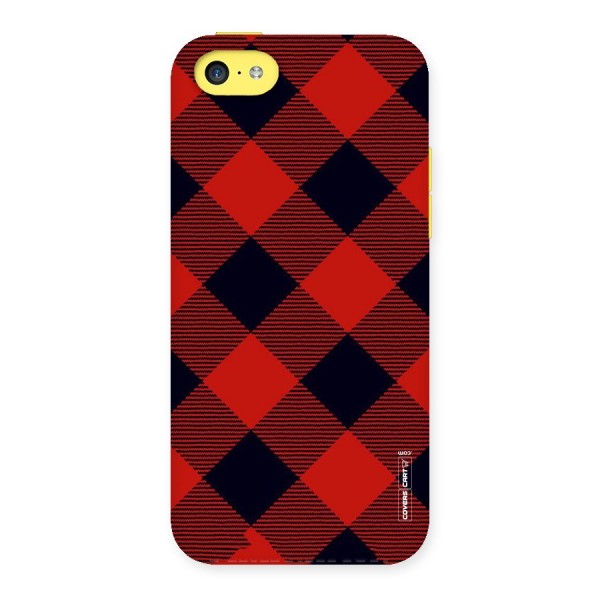 Red Diagonal Check Back Case for iPhone 5C