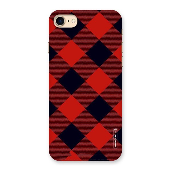 Red Diagonal Check Back Case for iPhone 7