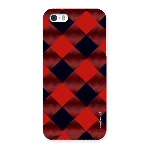 Red Diagonal Check Back Case for iPhone SE