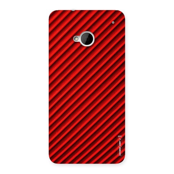 Red Rugged Stripes Back Case for HTC One M7