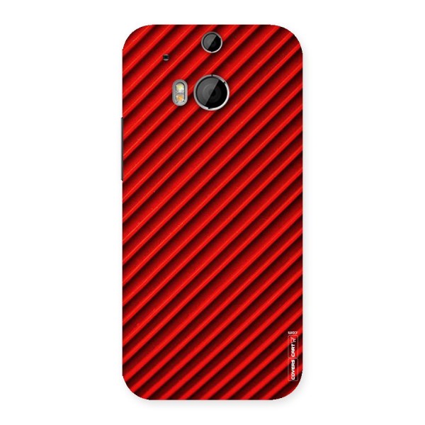 Red Rugged Stripes Back Case for HTC One M8