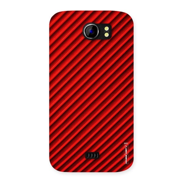 Red Rugged Stripes Back Case for Micromax Canvas 2 A110