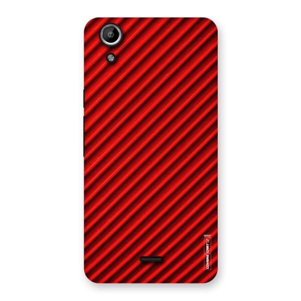 Red Rugged Stripes Back Case for Micromax Canvas Selfie Lens Q345