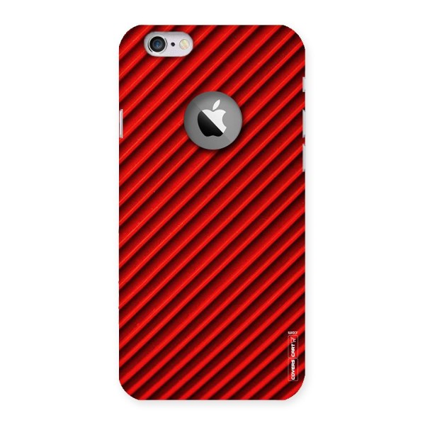 Red Rugged Stripes Back Case for iPhone 6 Logo Cut