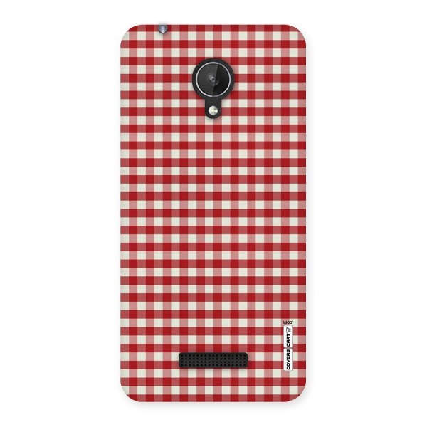 Red White Check Back Case for Micromax Canvas Spark Q380