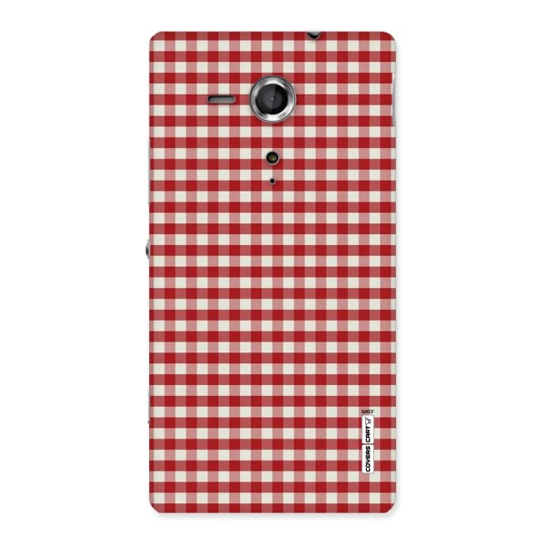 Red White Check Back Case for Sony Xperia SP