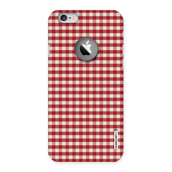 Red White Check Back Case for iPhone 6 Logo Cut