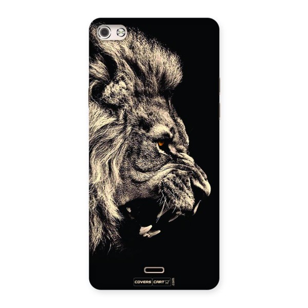 Roaring Lion Back Case for Micromax Canvas Silver 5