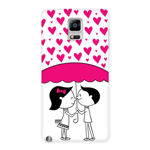 Romantic Couples with Hearts Back Case for Galaxy Note 4