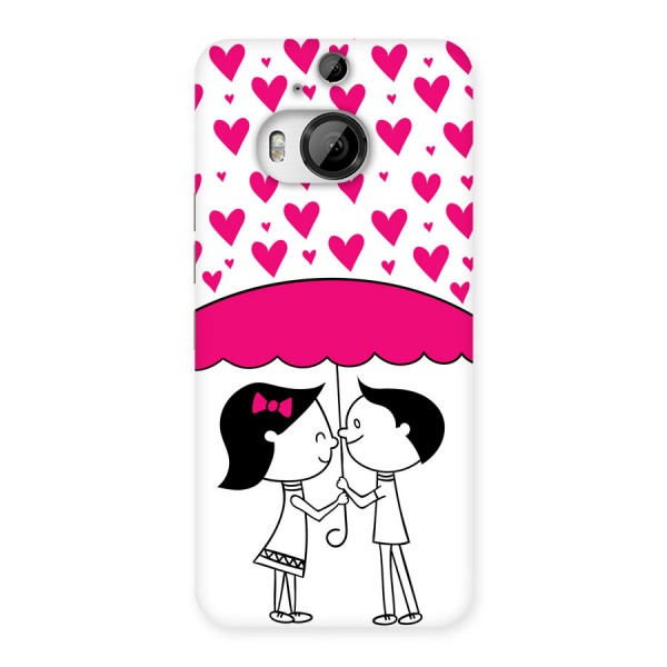 Romantic Couples with Hearts Back Case for HTC One M9 Plus