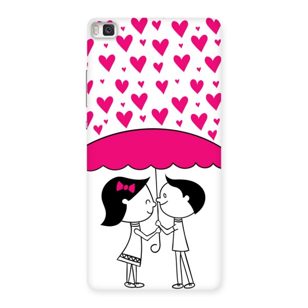Romantic Couples with Hearts Back Case for Huawei P8