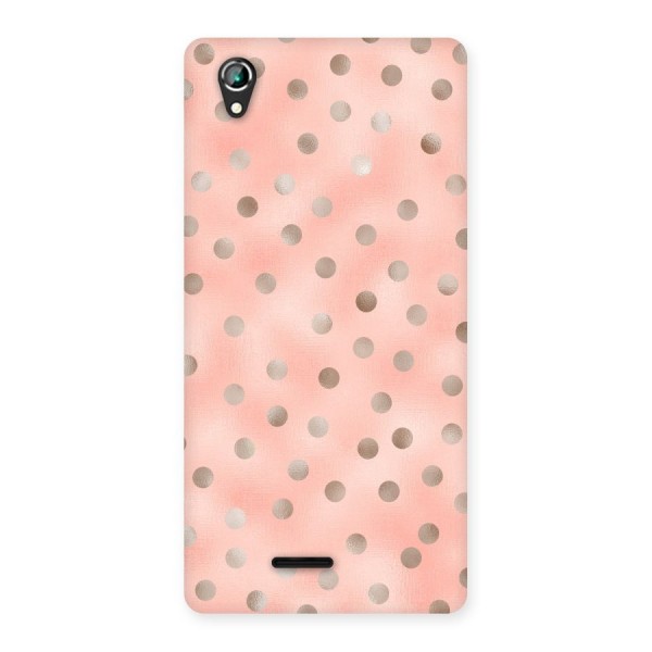 RoseGold Polka Dots Back Case for Lava Iris 800