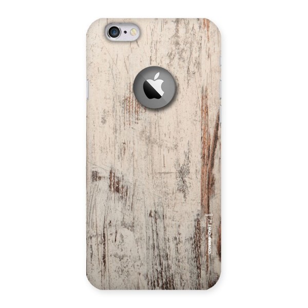 Rugged Wooden Texture Back Case for iPhone 6 Logo Cut