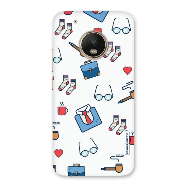 Shirt Spectacles Pattern Back Case for Moto G5 Plus