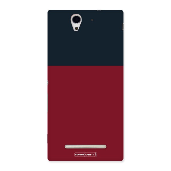 Maroon and Navy Blue Back Case for Sony Xperia C3