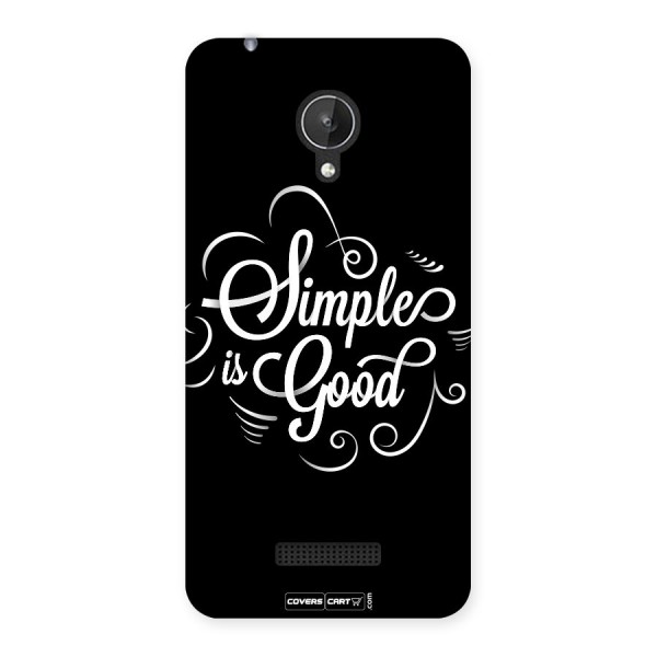Simple is Good Back Case for Micromax Canvas Spark Q380