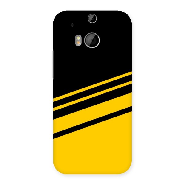 Slant Yellow Stripes Back Case for HTC One M8
