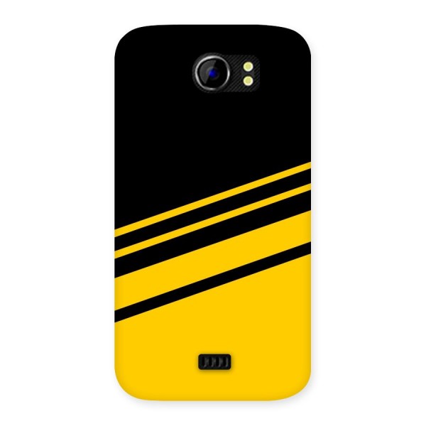 Slant Yellow Stripes Back Case for Micromax Canvas 2 A110