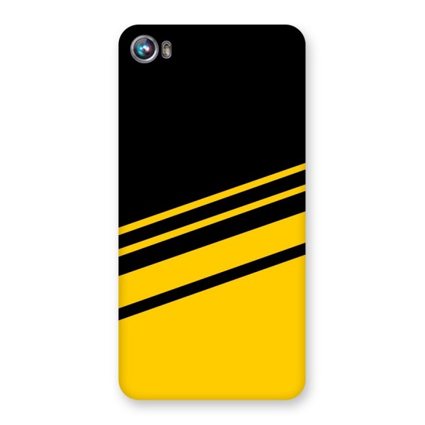 Slant Yellow Stripes Back Case for Micromax Canvas Fire 4 A107