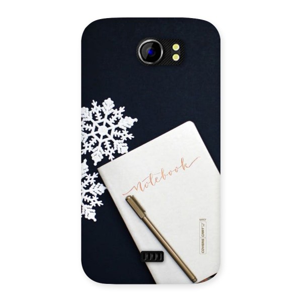Snowflake Notebook Back Case for Micromax Canvas 2 A110