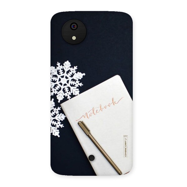 Snowflake Notebook Back Case for Micromax Canvas A1