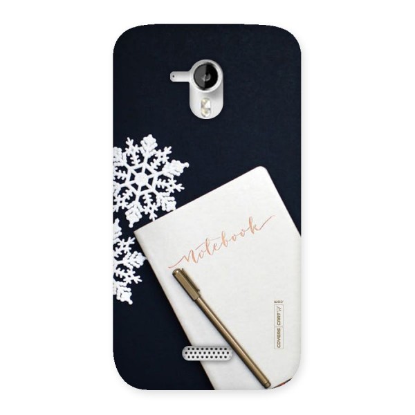 Snowflake Notebook Back Case for Micromax Canvas HD A116