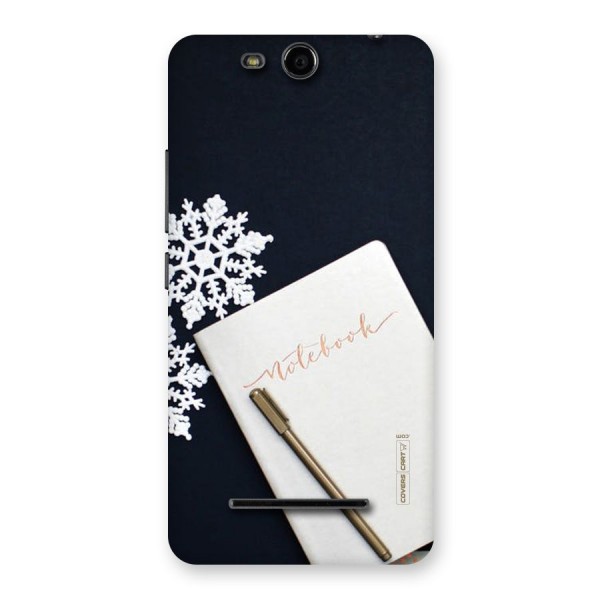 Snowflake Notebook Back Case for Micromax Canvas Juice 3 Q392