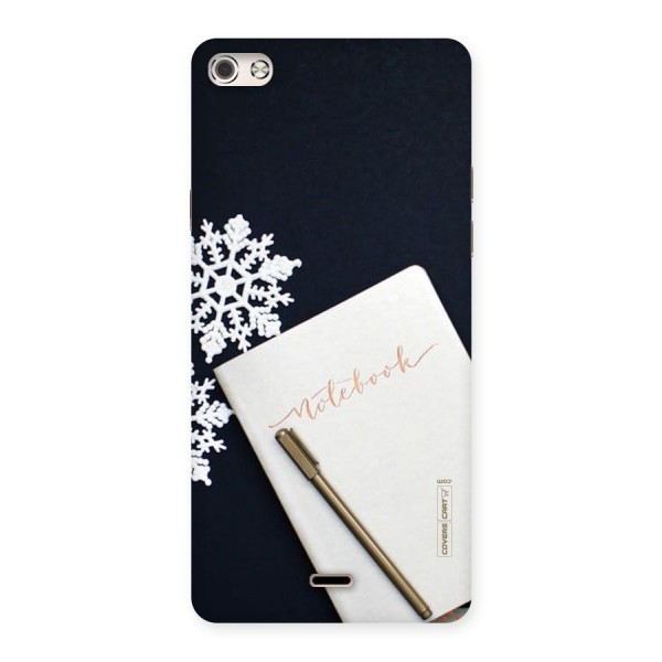 Snowflake Notebook Back Case for Micromax Canvas Silver 5