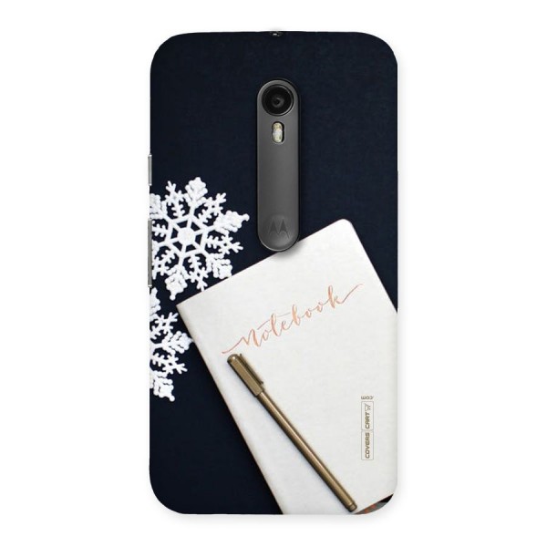 Snowflake Notebook Back Case for Moto G Turbo