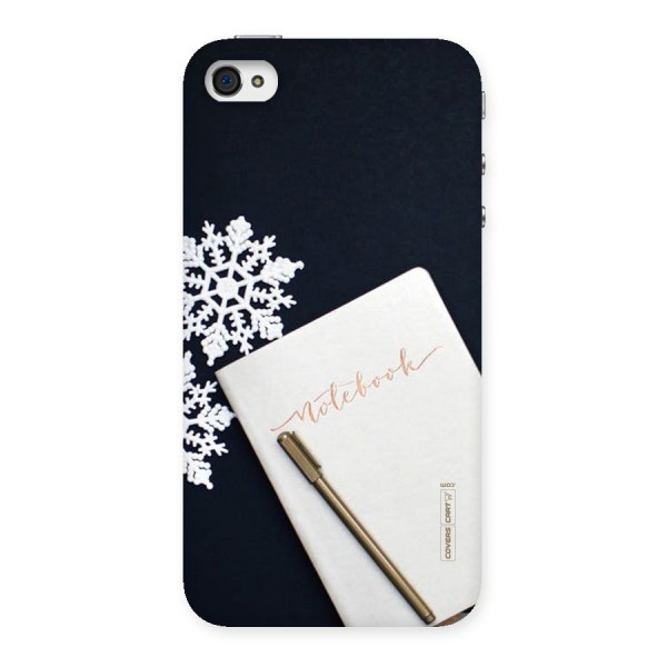 Snowflake Notebook Back Case for iPhone 4 4s