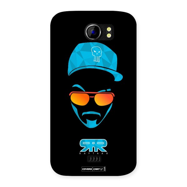 Raftaar Black and Blue Back Case for Micromax Canvas 2 A110