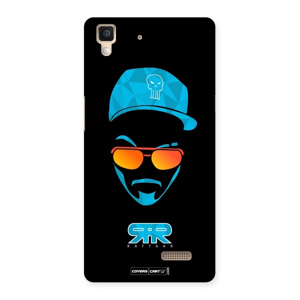 Raftaar Black and Blue Back Case for Oppo R7